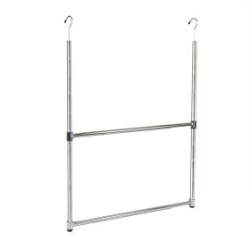 Oceanstar 2-Tier Portable Adjustable Closet Hanger Rod, Chrome Finish